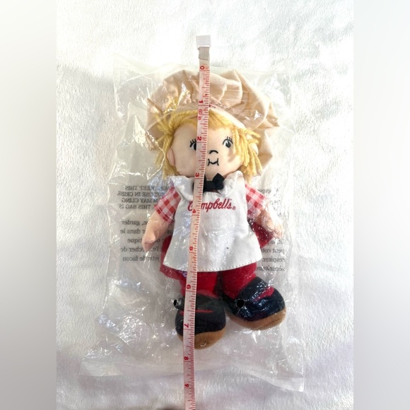 Plush Campbell Soup Kids Girl Chef 8" Doll Apron Hat Stuffed Toy Blonde NIP - Picture 5 of 6